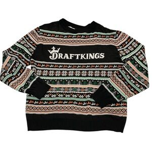 DraftKings Ugly Christmas Sweater - Fair Isle Print - Like New Condition - XXL
